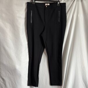 Anthropologie Black Skinny Pants Streamlined Tapered Design